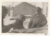 <h5>Combat</h5><p>Winter reconnaissance. Major Weiss, Lt. Stover, Captain Kelso. Photo provided by the family of Elmore Willets.</p>