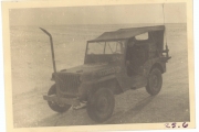 <h5>Combat</h5><p>Jeep with radio equipment and wire cutting post. Photo provided by the family of Elmore Willets.</p>