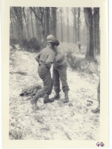 <h5>Combat</h5><p>Capture of a German prisoner after relief of Observation Post #2. Photo provided by the family of Elmore Willets.</p>