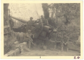 <p>'A Battery' 155mm gun and crew. Photo provided by the family of Elmore Willets. </p>