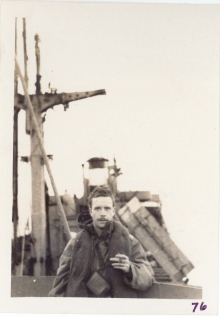 <h5>Return</h5><p>Captain Elmore Willets aboard transport returning to the US. Return to the US. Photo provided by the Willets family. </p>