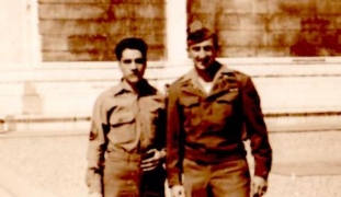 <h5>War Buddies</h5><p>Chester Swistak with his buddy (unidentified). Photo provided by family of Chester Swistak.</p>