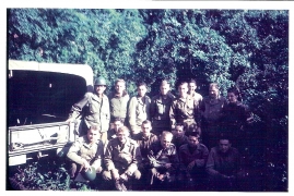 <h5>Officers</h5><p>Rare color photo of officers of the 733rd. Photo provided by the family of Kenneth James Taylor.</p>