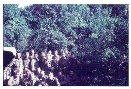 <h5>Officers</h5><p>Rare color photo of officers of the 733rd. Photo provided by the family of Kenneth James Taylor.</p>