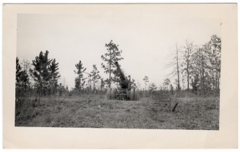 <h5>Cannon</h5><p>Appears to be a 155mm Long Tom in a field. Likely Training. Photo provided by family of Ivo Schommer.</p>